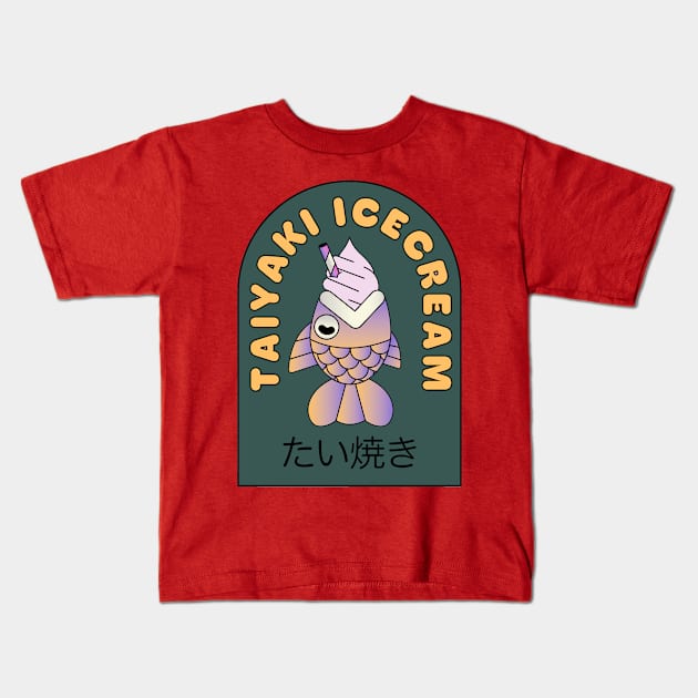 Taiyaki Ice cream Kids T-Shirt by pokjian